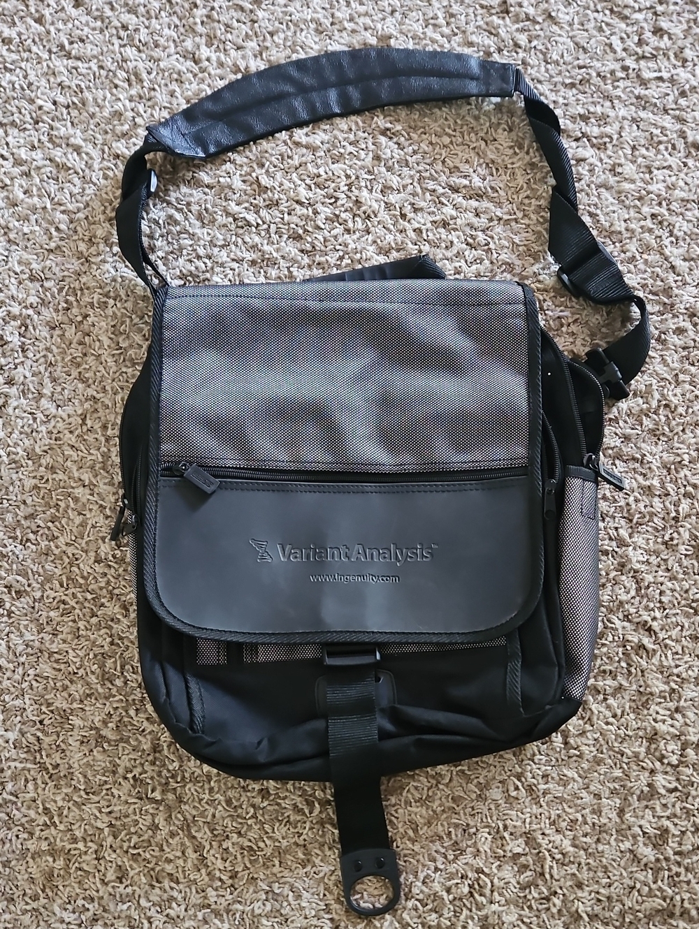 Gray and Black Messenger Bag